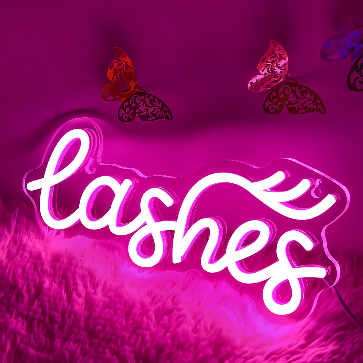 Lashes Neon Sign Lady Text Led - огляд і ціна Beauty No Makeup