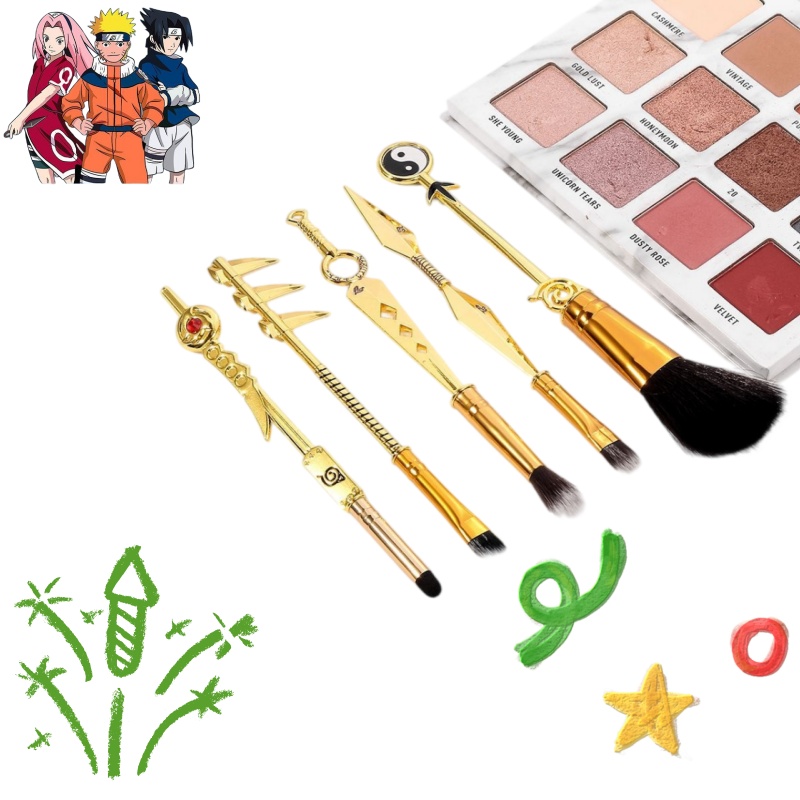 Naruto Anime Makeup Brush 5-Pi - огляд і ціна Beauty No Makeup